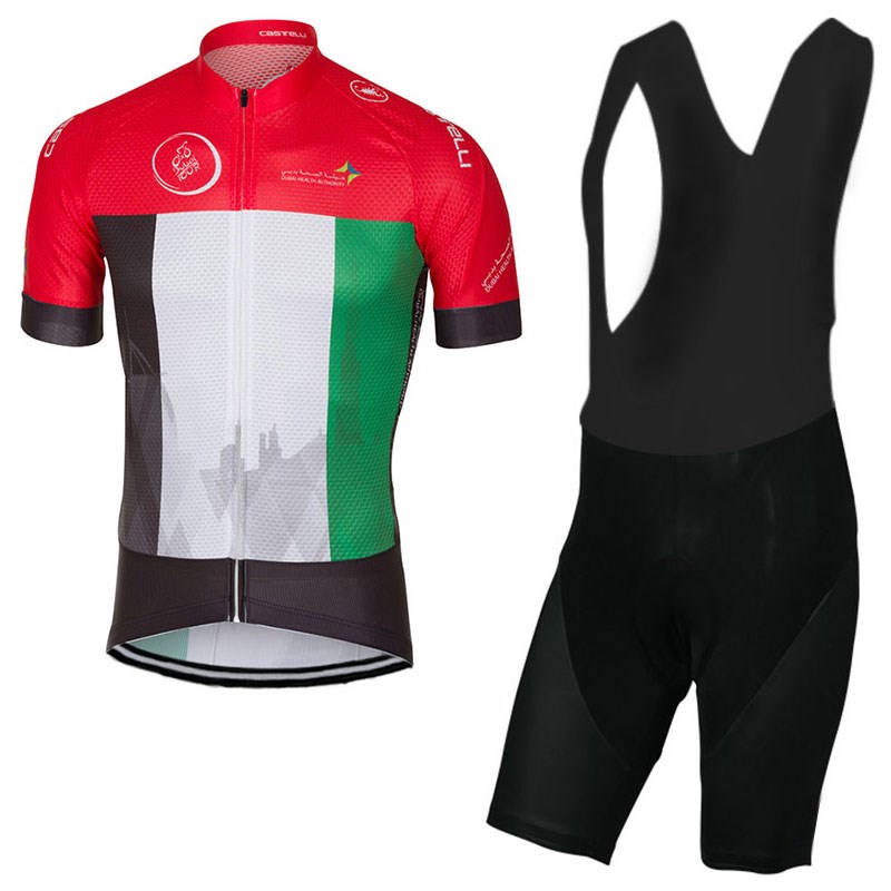 2017 UAE DUBAI TOUR Cycling Jersey Maillot Ciclismo Short Sleeve and