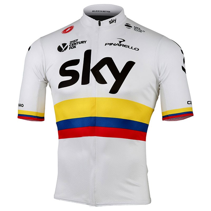 2017 TEAM SKY Colombian Cycling Jersey Short Sleeve Maillot Ciclismo ...